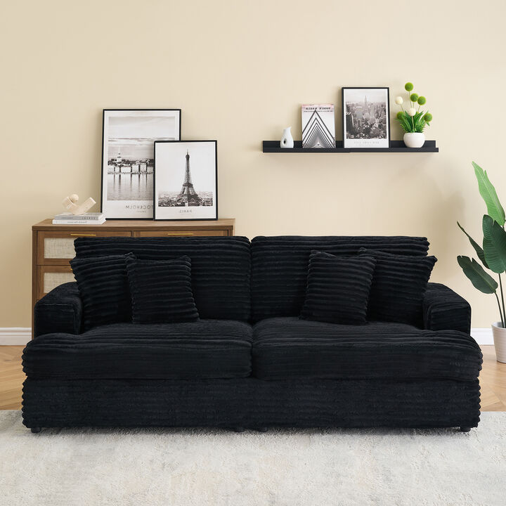 Merax  3-Seater Corduroy Sofa with 4 Matching Pillows