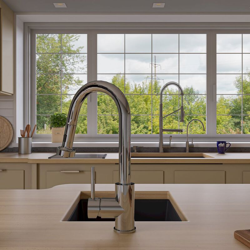 ALFI brand Black 17 Undermount Rectangular Granite Composite Kitchen Prep Sink