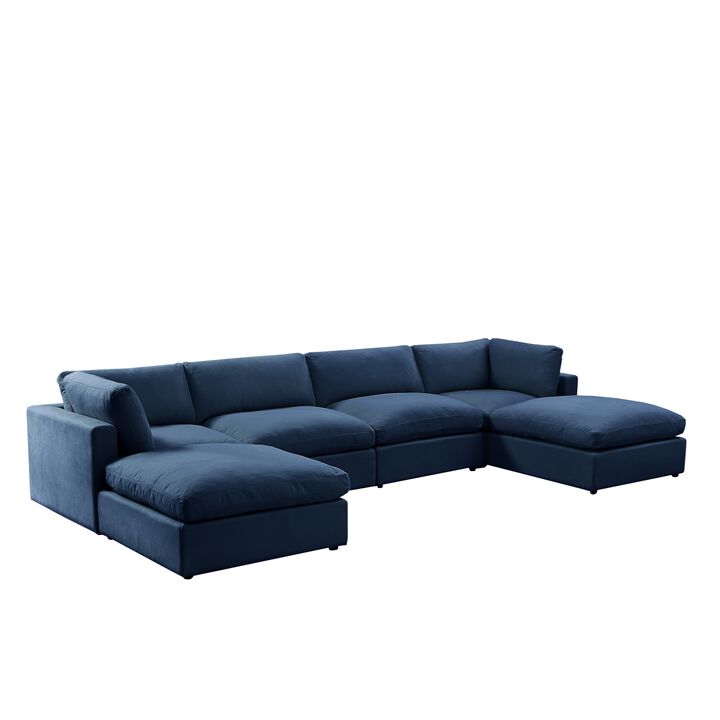 Rustic Manor Alissa Linen Sofas U-Chaise Sectional