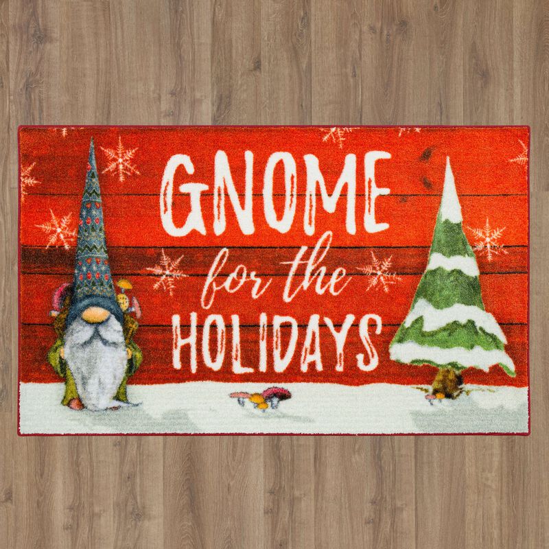 Prismatic Gnome Holidays Bath and Kitchen Mat Collection