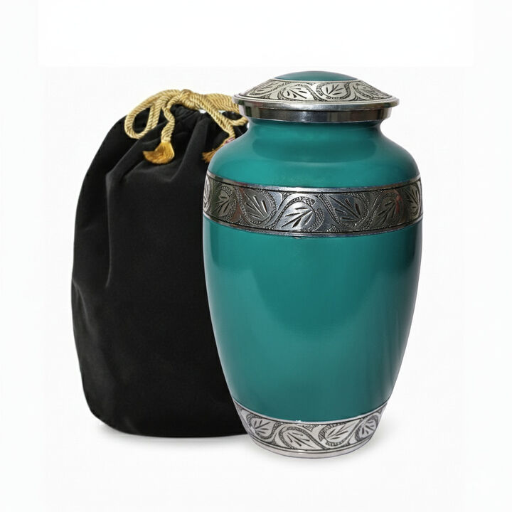 Leaf design urn