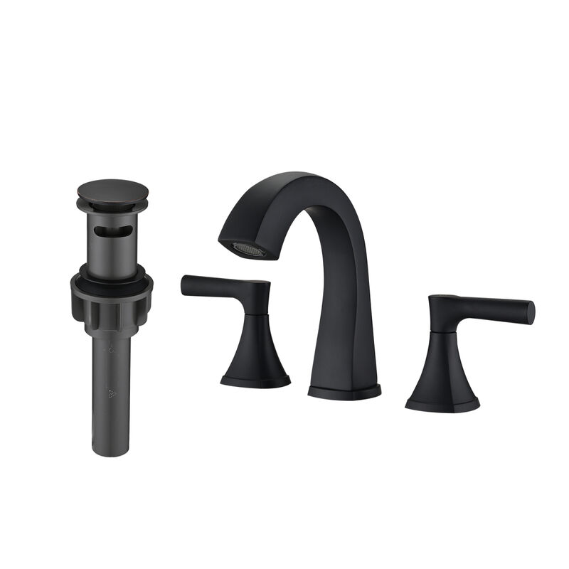 Widespread Bathroom Sink Faucets Two Handle 3 Hole Vanity Bath Faucet With Drain Assembly