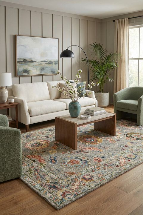Padma PMA-01 Grey/Multi 7'9" x 9'9" Rug