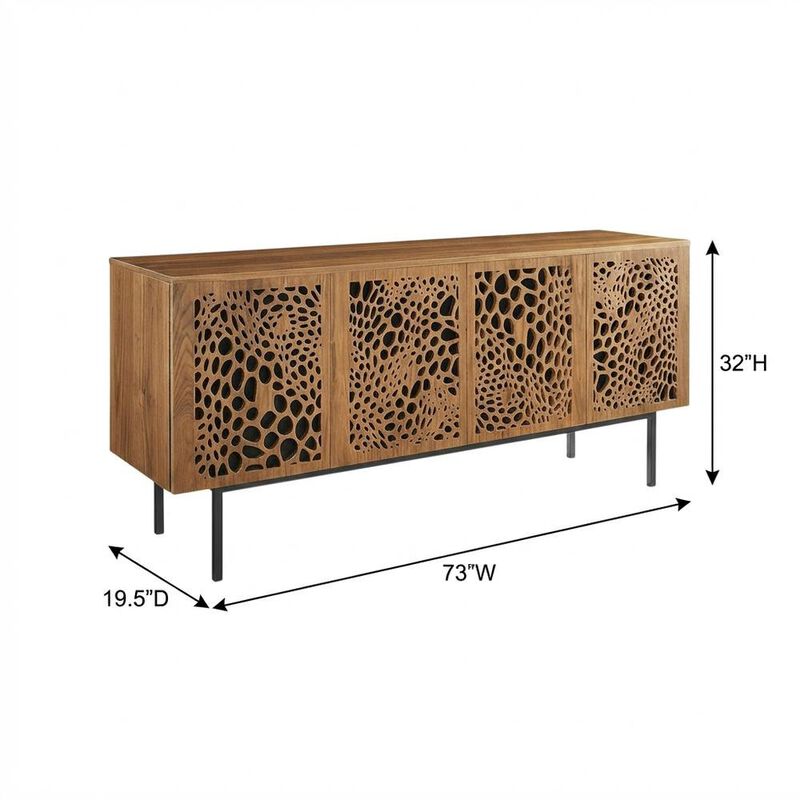 Wooden Brown TV Stand with Ample Storage Space and Modern Design image number 2