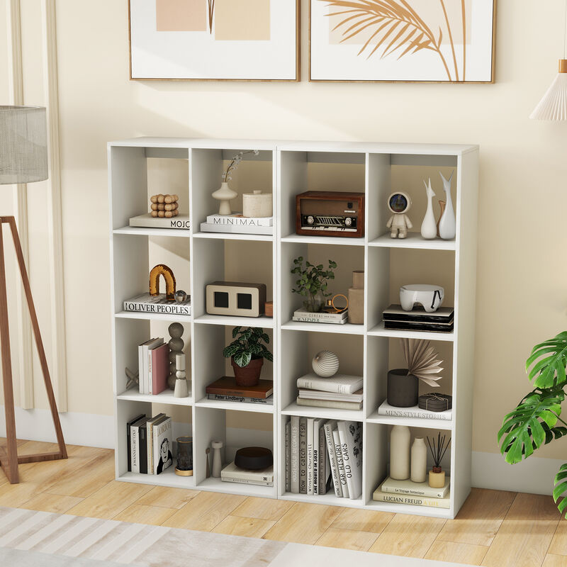 8 Cube Bookshelf with Back Guardrail for Living Room Bedroom