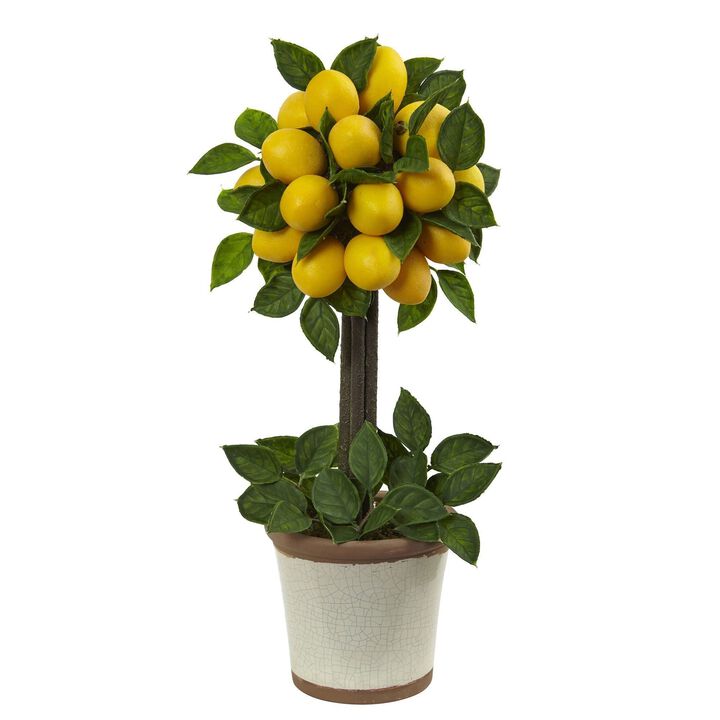 Nearly Natural 18-in Lemon Ball Topiary