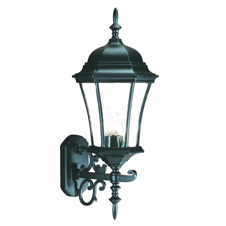 Homezia Matte Black Ornamental Carousel Lantern Wall Light
