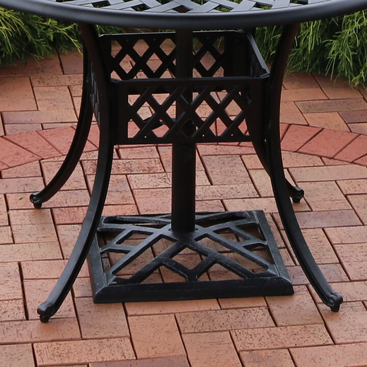Sunnydaze 17 in Modern Geometric Cast Iron Square Patio Umbrella Base
