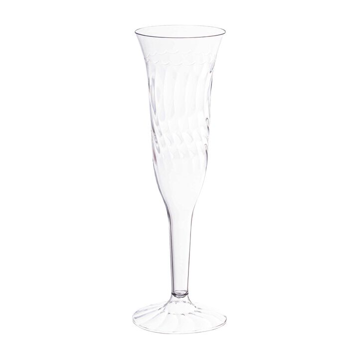 5 oz. Clear Plastic Champagne Flutes (96 flutes)