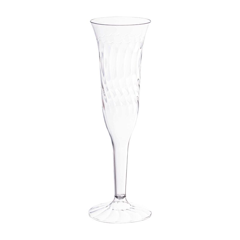 5 oz. Clear Plastic Champagne Flutes (96 flutes) image number 0