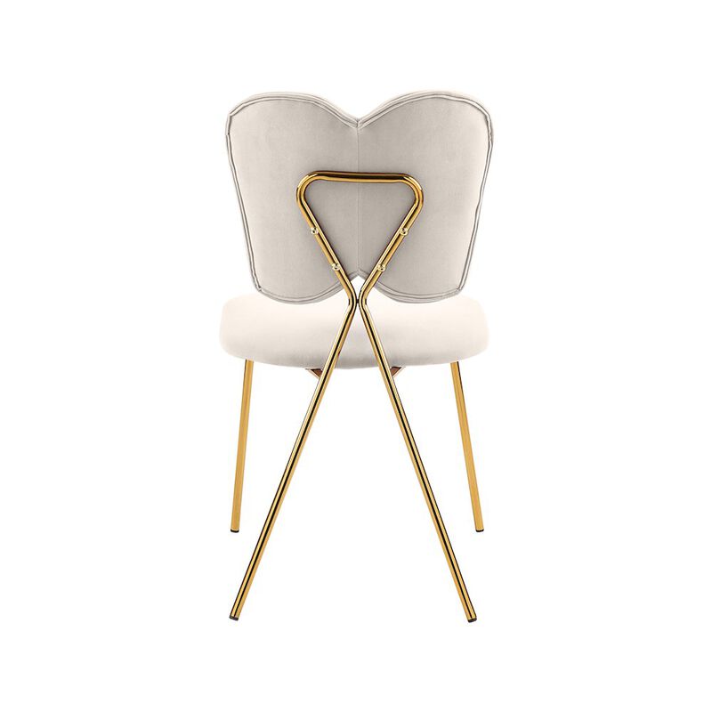 Meridian Furniture Angel Cream Velvet Dining Chair, Set of 2