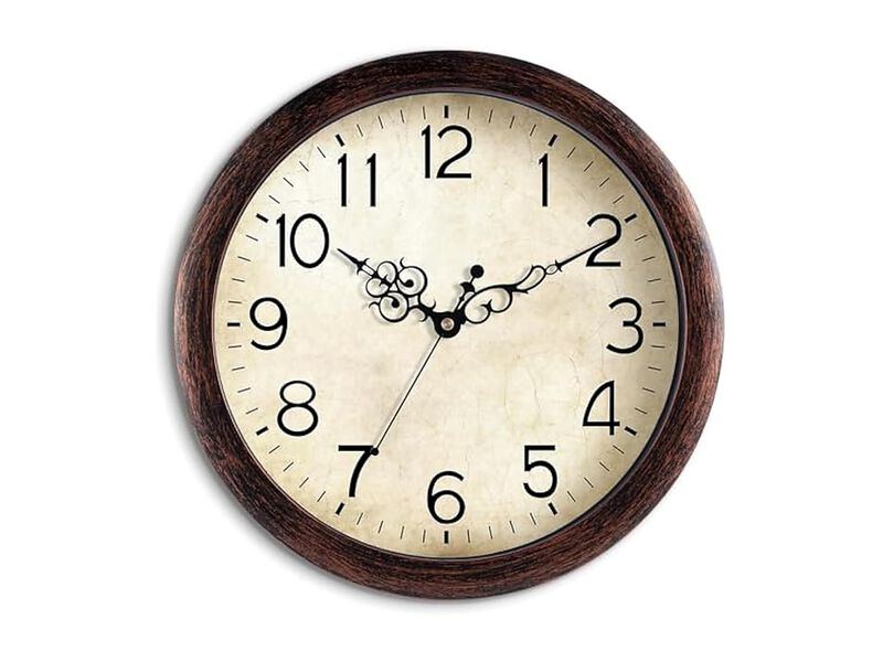 Vintage Retro Rustic Style Bronze Wall Clock 8 Inch Silent Non Ticking image number 0