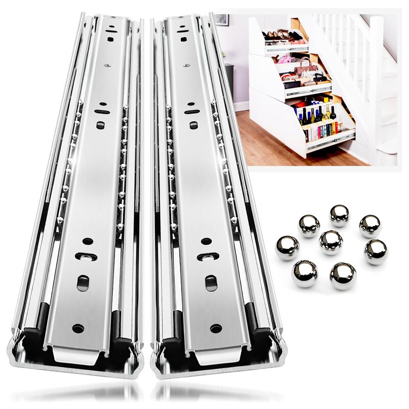 YENUO Heavy Duty Drawer Slides Full Extension Side Mount 12 14 16 18 20 22 24 26 28 30 32 34 36 40 Inch Metal Rails Track Guide