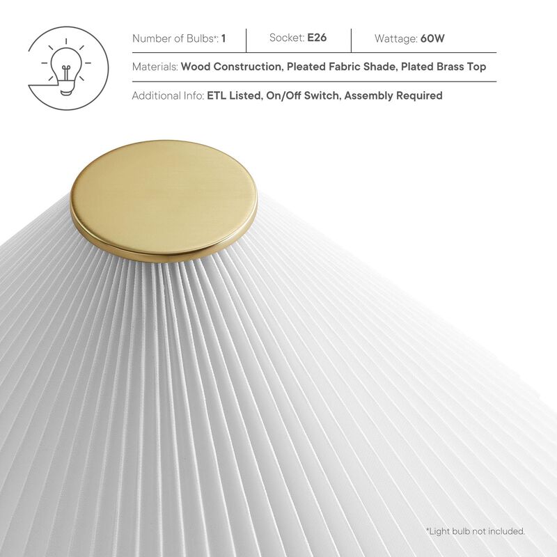 Modway Jessica Pleated Table Lamp in Walnut image number 2