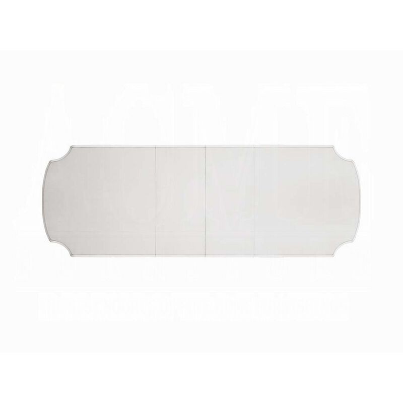 Antoine Dining Table, Carved Double Pedestal, 94-136 Inch, Pearl White