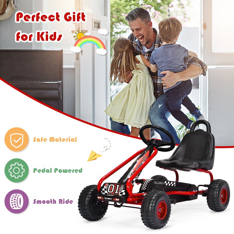 Adjustable Seat Pedal Powered Ride On Car with 4 Wheel Design image number 6