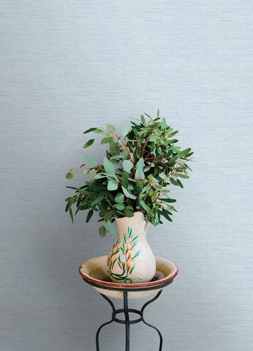 Agave Sky Blue Faux Grasscloth Wallpaper