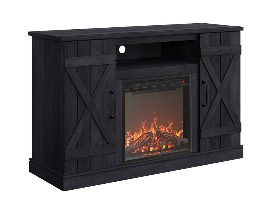 BELLEZE 47" TV Stand with 18" Electric Fireplace Heater & Media Entertainment Center Console Table for TV up to 50" with Open Storage Shelves & Cabinets - Veropeso