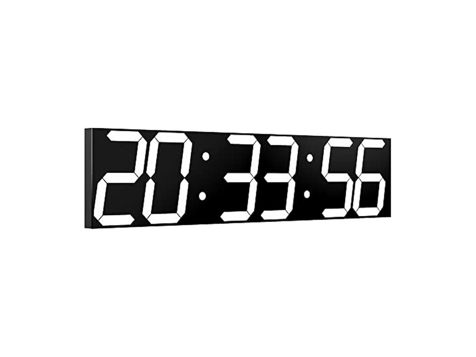 Digital Oversize LED Auto Dimmer Wall Clock 27 Inch White Home Decor