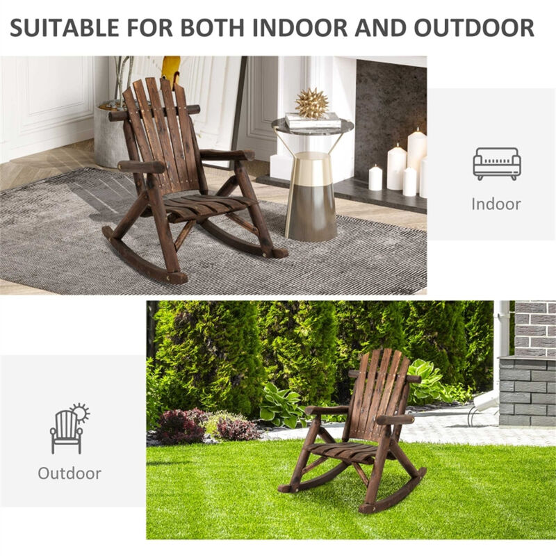 Outdoor Rocking Chair, Comfortable Patio or Porch Rocker for Garden, Deck, or Balcony image number 3