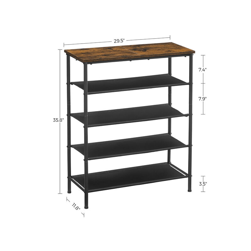 5-Tier Narrow Shoe Rack - Space-Saving Shoe Organizer for Closet or Entryway