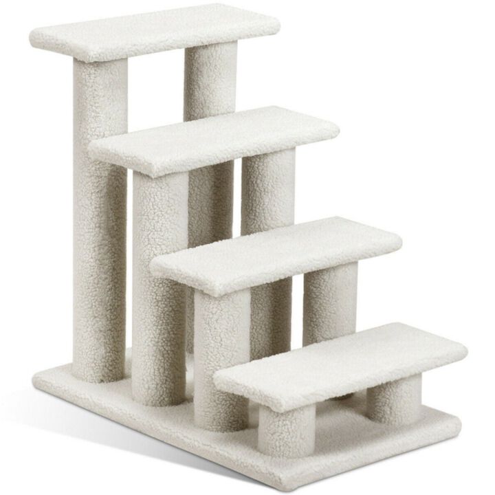 Pet Stairs Carpeted Ladder Ramp Scratching Post Cat Tree Climber
