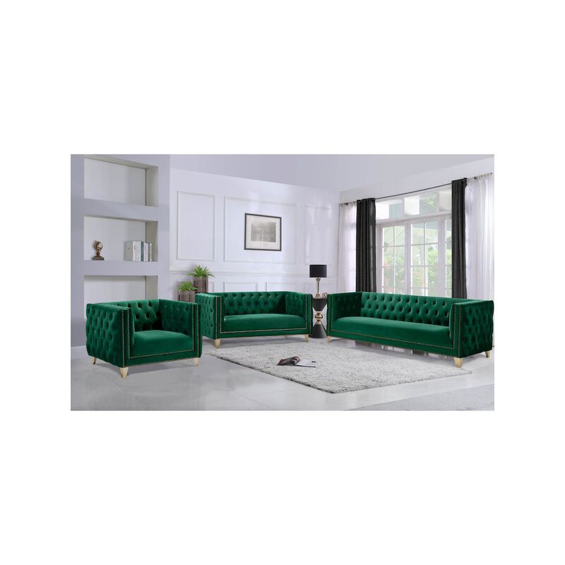 Meridian Furniture Michelle Green Velvet Loveseat