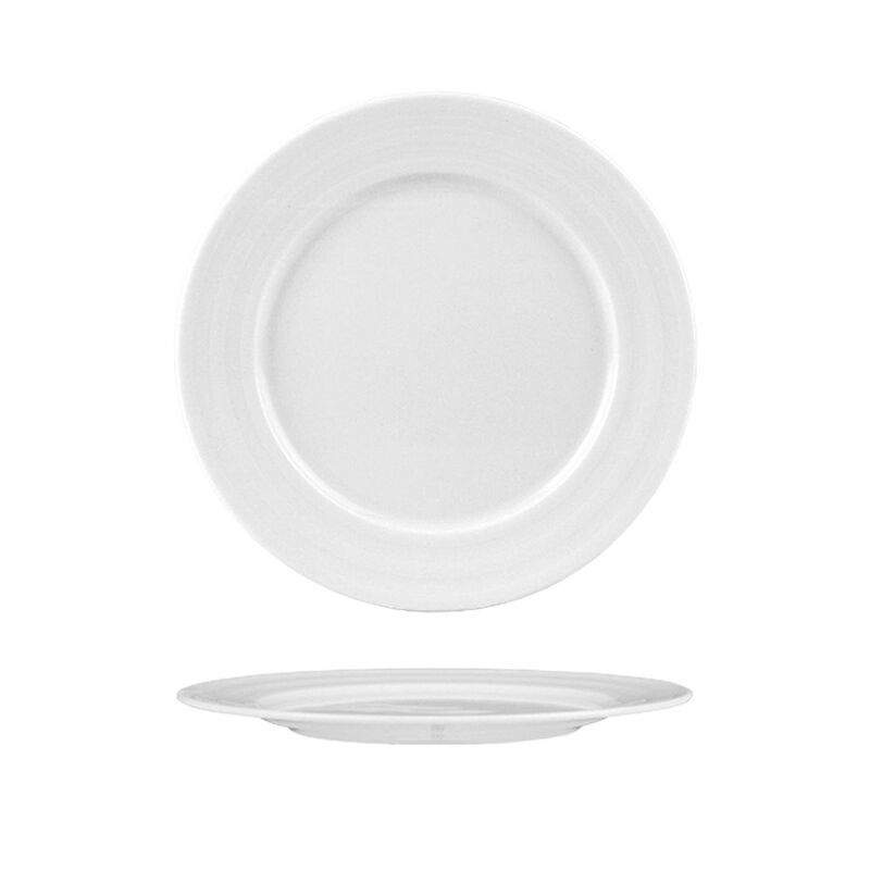 Porcelain Lizbon dia.10.5" Round White Porcelain Plate (Set of 4) image number 2