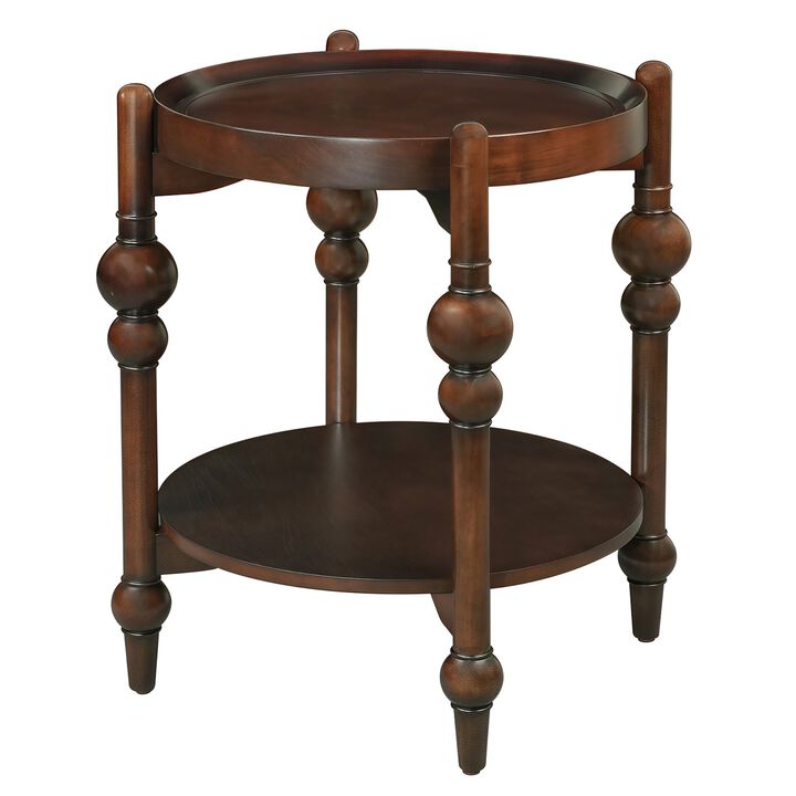 Posni Vintage Round Wood End Table