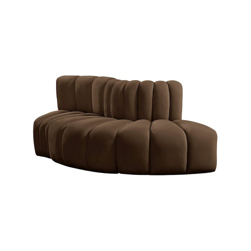 Meridian Furniture Arc Brown Velvet Modular Sofa
