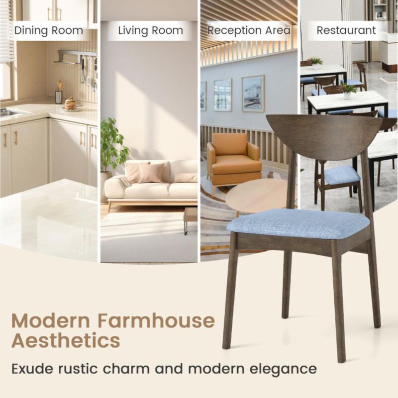 Hivvago Wooden Dining Chair Set of 2 with Rubber Wood Leg