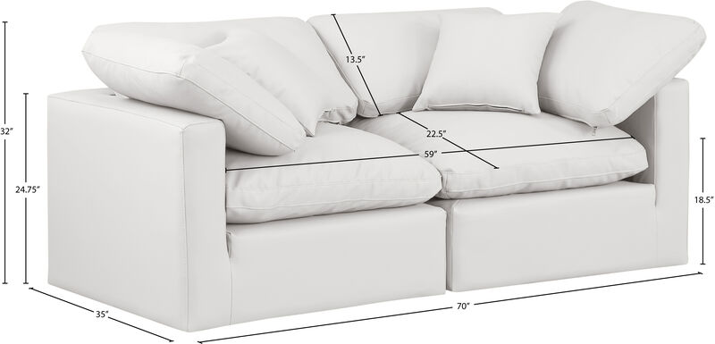 Meridian Furniture Indulge Cream Vegan Leather Modular Sofa image number 7