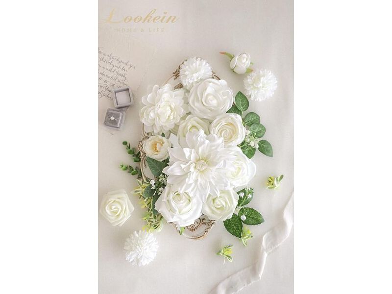 Ivory Artificial Flowers Wedding Centerpiece Decor DIY Bridal image number 2
