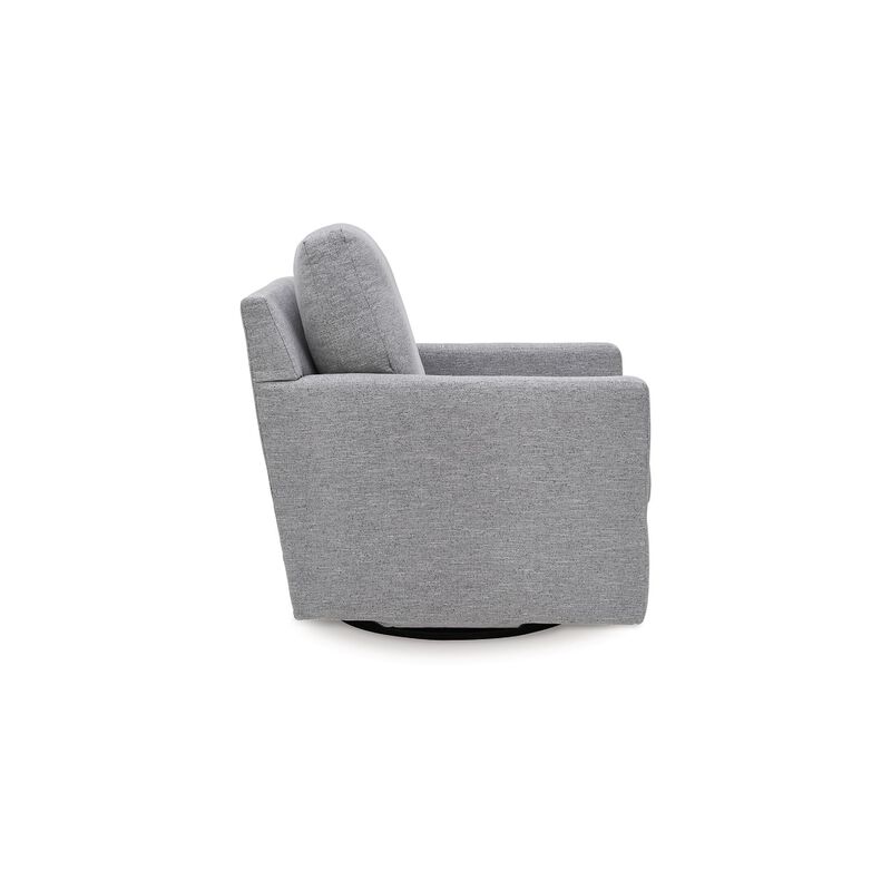 Frey Swivel Accent Chair, Straight Arms, Pewter Gray Next Gen Nuvella image number 3