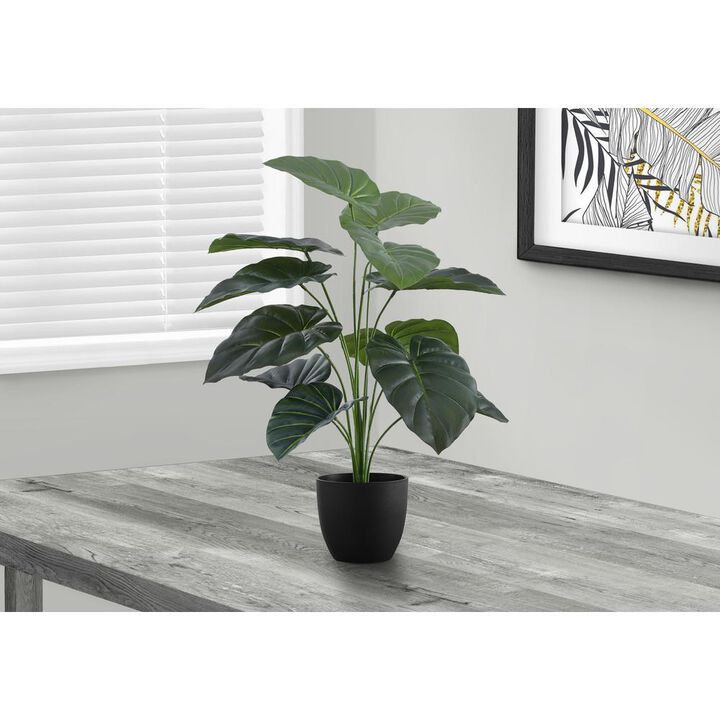 Artificial Plant, 24 Tall, Alocasia, Indoor, Faux, Fake, Table, Greenery