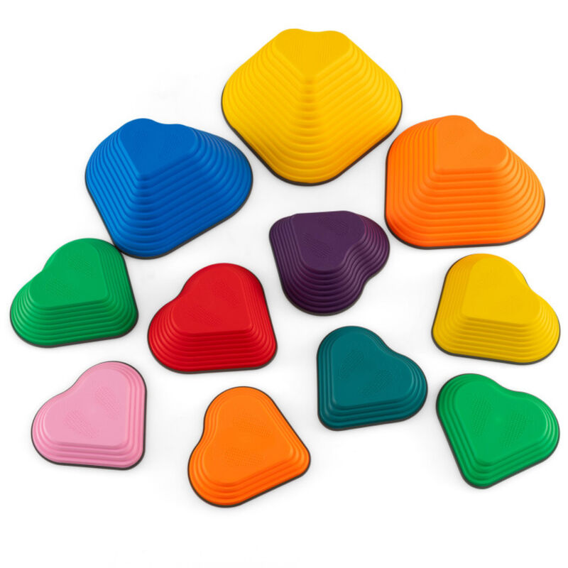 Kids Stepping Stones 11 Piece Stackable Balance Blocks for Indoor Outdoor Use Multicolor image number 0