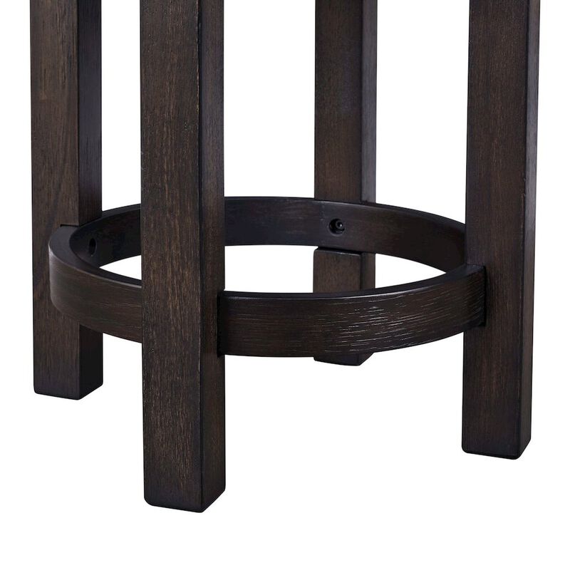 Liberty Furniture Swivel Console Stool 25" Height  - Peppercorn Oak Wood with Taupe Linen image number 6