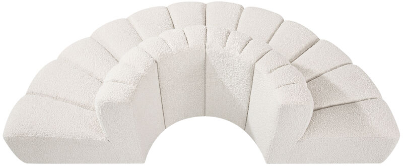 Meridian Furniture Arc Cream Boucle Fabric Modular Sofa