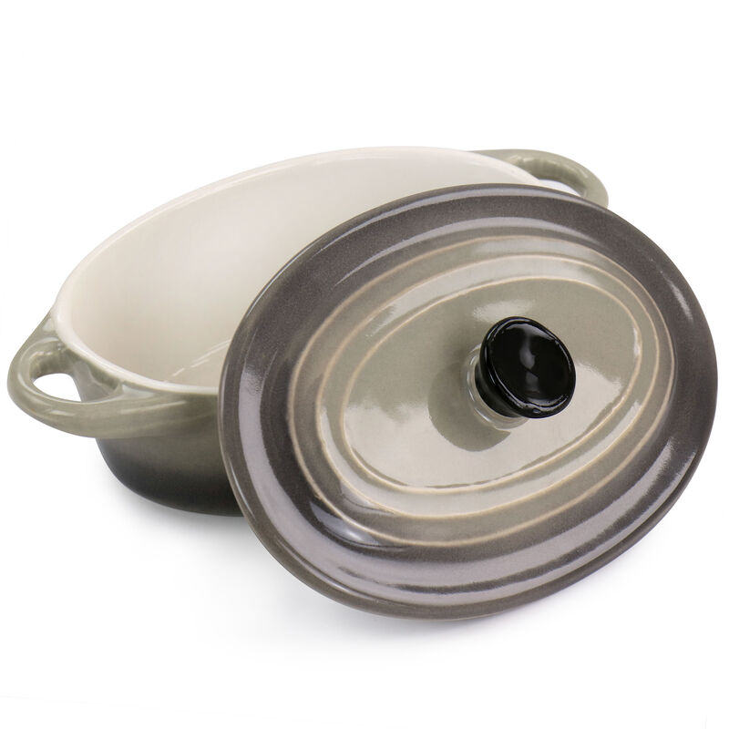 Crockpot Wexford 3 Piece 6.7oz Stoneware Mini Oval Casserole Set in Assorted Colors