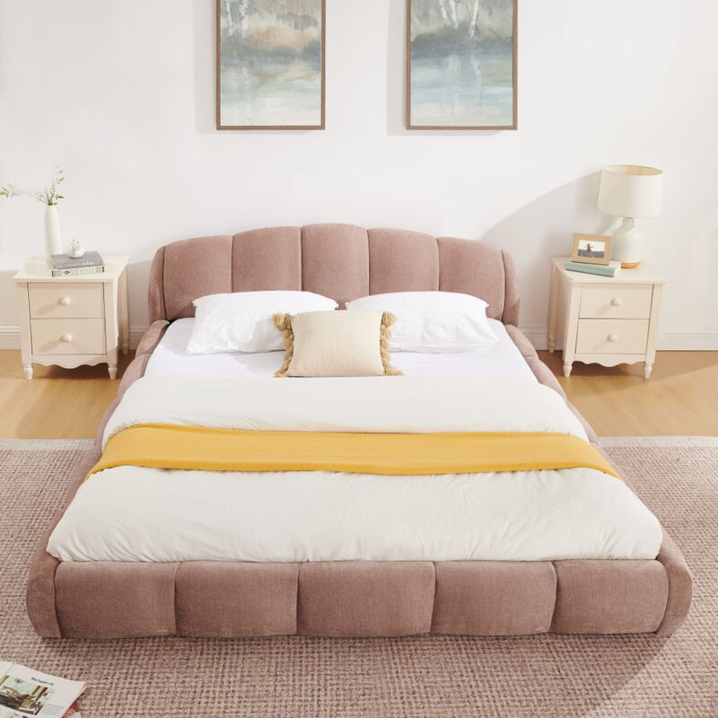 Nefjad Chenille Upholstered Platform Bed Frame image number 8