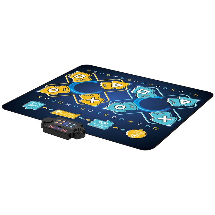 Musical Dance Play Mat for Kids, 8-Button Rhythm Dance Pad with Single & Two Player Modes-Blue