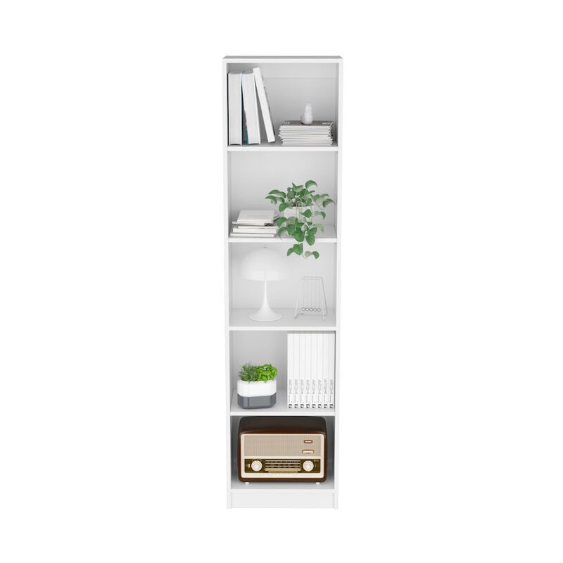Vinton XS Bookcase Compact Bookshelf with Multiple Shelves, White -Office
