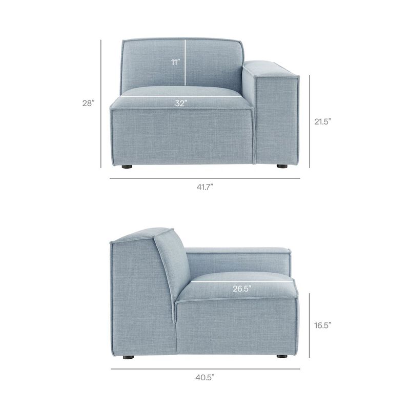 Restore 3-Piece Performance Fabric Upholstered Modular L-Shaped Sectional Sofa image number 3