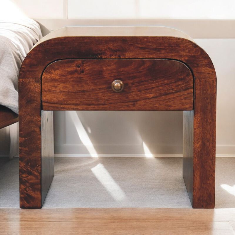 Artisan Furniture Solid Wood California Walnut Disc Bedside