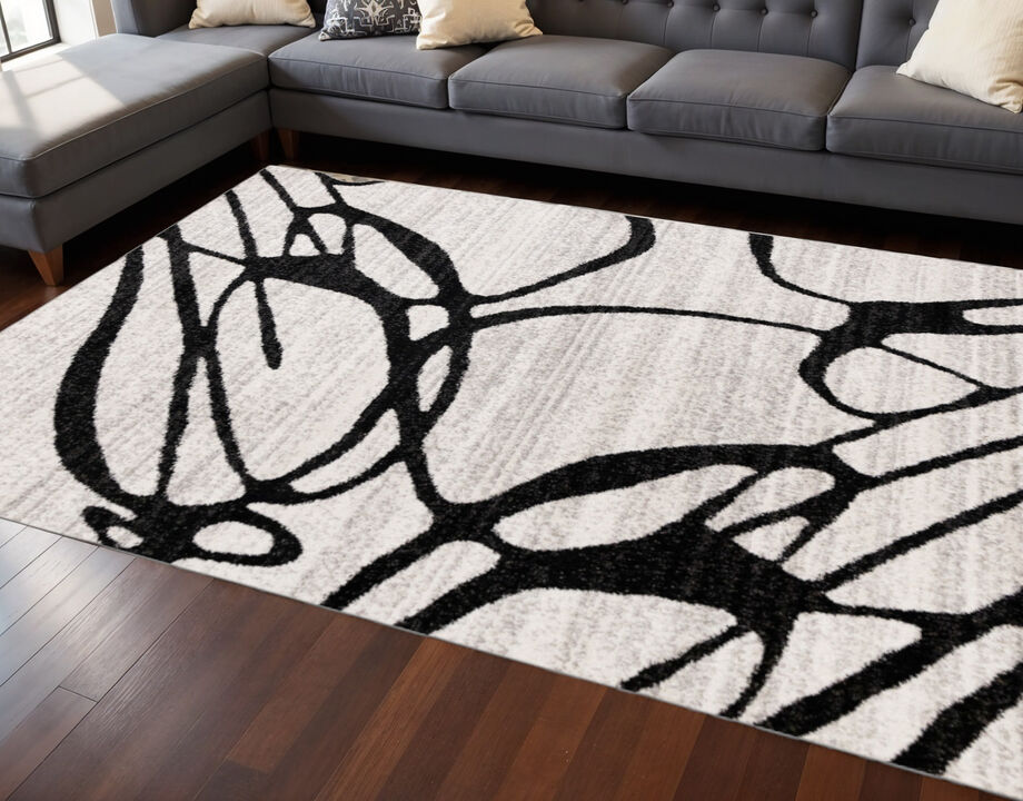 HomeRoots Abstract Area Rug