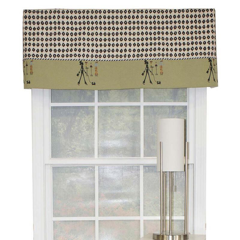 RLF Home Shopaholic Window Treatment Banded Valance 3" Rod Pocket 50" x 16" sage