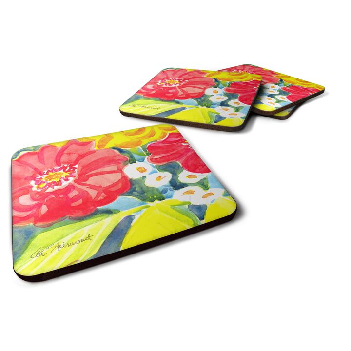 Caroline's Treasures 6135FC Flower Foam Coasters (Set of 4), 3.5 H x 3.5 W, Multicolor