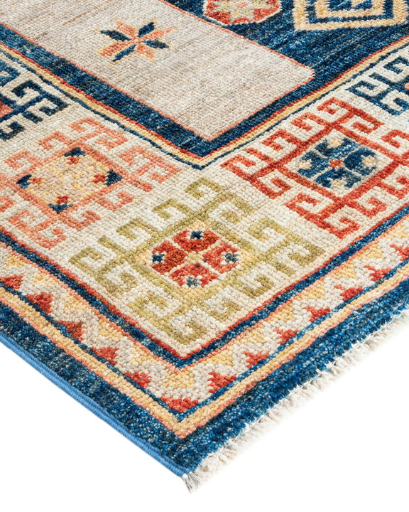 Oushak, One-of-a-Kind Hand-Knotted Area Rug  - Blue, 4' 0" x 5' 11"
