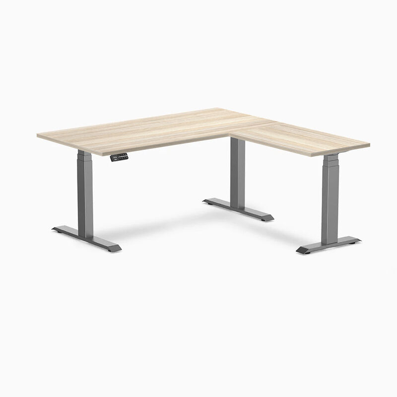 Desky Eco L-Shape Laminate Sit Stand Desk image number 0