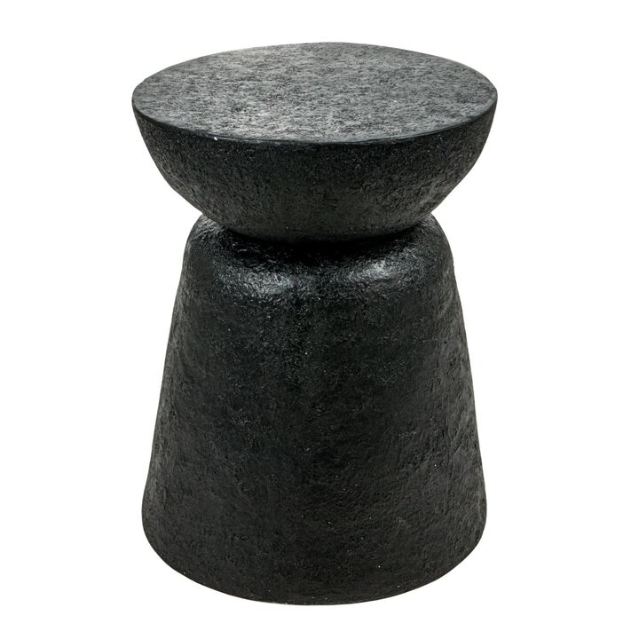 Magnesium Oxide Pedestal Side Table, Black